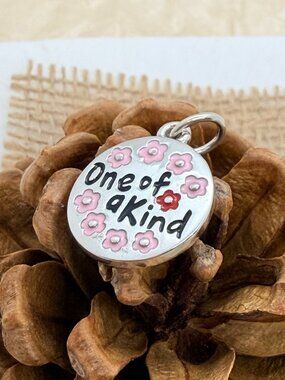 James Avery Enamel One of a Kind Charm Sterling Silver Floral Disc